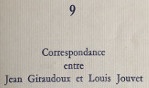 Giraudoux   Jouvet   correspondance