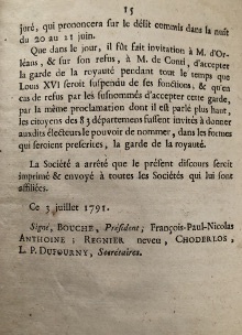  p Opinion de P F Real p p i sur la question de savoir quel parti il faut prendre dans les circonstances actuelles i  p p Prononcee dans la Societe des Amis de la Constitution p p seante aux Jacobins p p Le 3 juillet 1791 p p p 