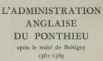 Ponthieu   administration anglaise 14e siècle