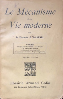  p Le Mecanisme de la Vie moderne p p par p p le Vicomte G d Avenel p p 5 vol p p p p p 
