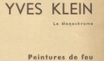 Klein Yves   Peintures de feu 1963 galerie Tarica