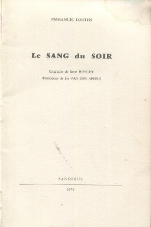  p Le sang du soir p p Looten Emmanuel p 