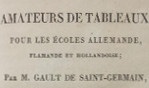 Gault de Saint Germain   Guide des amateurs de tableaux 1818