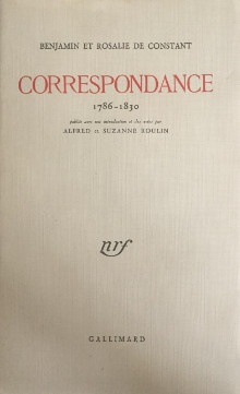  p Correspondance 1786 1830 p p Constant Benjamin et Rosalie de p 