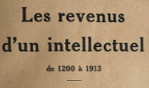 Avenel Georges d'   Les revenus d'un intellectuel