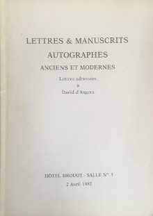  p Lettres adressees a David d Angers p p Lettres et manuscrits autographes p p Litterateurs Peintres Musiciens  p p Vidal Megret J expert p 