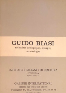  p Guido Biasi p p Stockholm 1977 p p i Memoires ecologiques voyages museologies i p p br p 