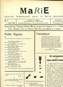 Marie journal bimensuel pour la belle jeunesse Mesens E L T dir