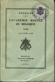 Annuaire de l Academie royale de Belgique Jaarboek van de Koninklijke Belgische Academie 1940 cent sixieme annee br em Mau em ri em ce Sulzberger em et em Armand Jorissen em 