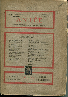 Antee em revue mensuelle de litterature em n 8 2me annee 1er janvier 1907 