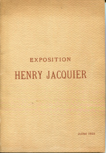 Exposition des oeuvres de Henry Jacquier em Peintures et Dessins em